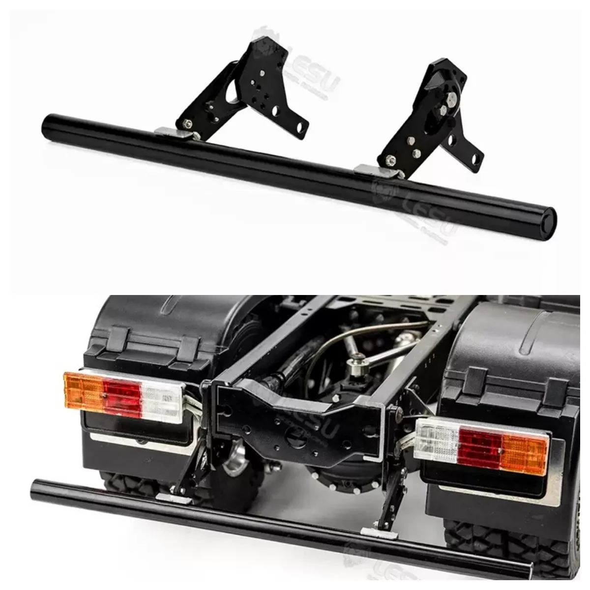 Hinterer Stoßfänger Metallträger H-1306 für 1/14 Tamiya RC Muldenkipper für Scania 770S Actros Volvo MAN LESU LKW-Anhängerteile – Detail 9