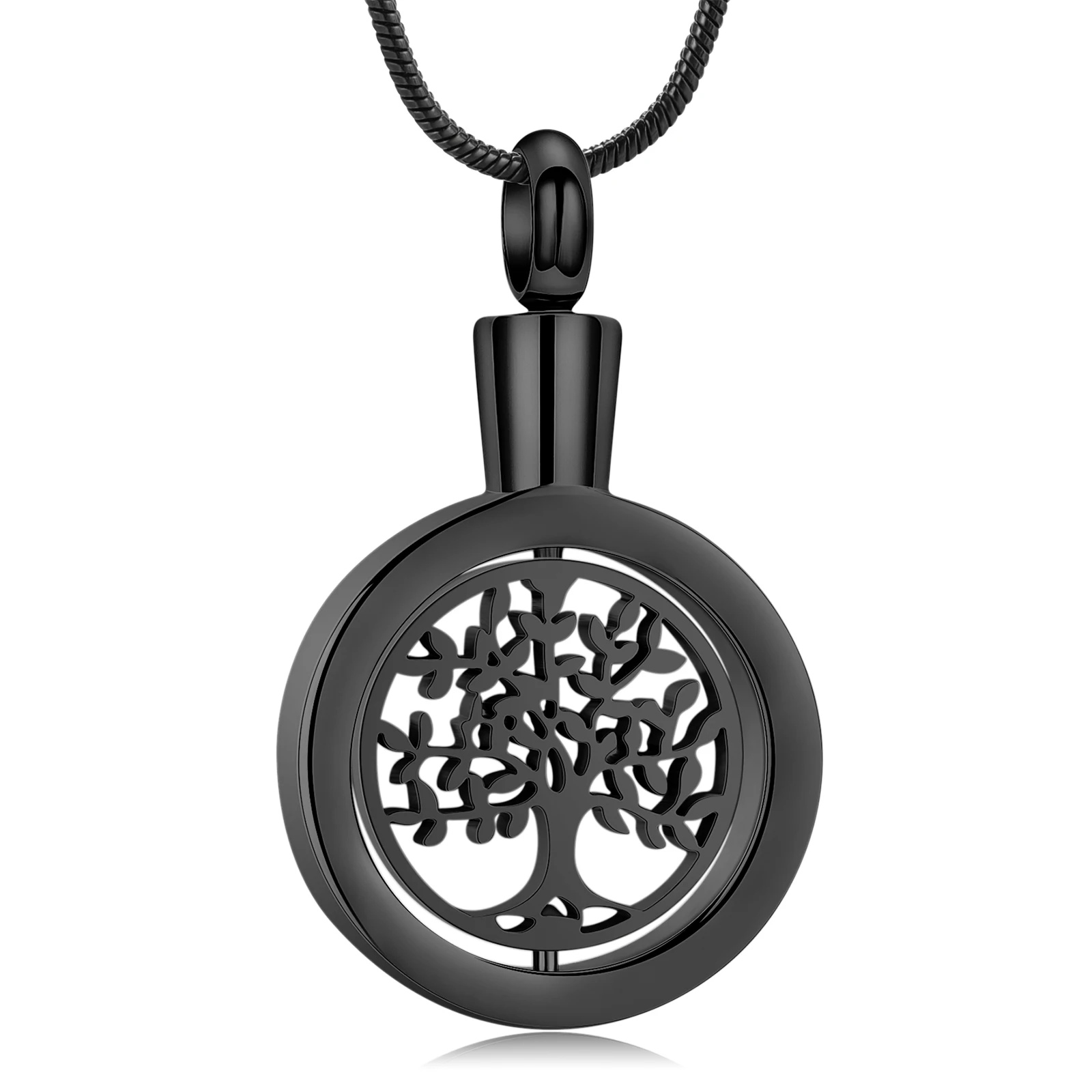 Tree of Life Cremation Jewelry for Ashes Circle Keepsake Urn Necklaces for Human Pet Memorial Urn Locket Ashes Pendant