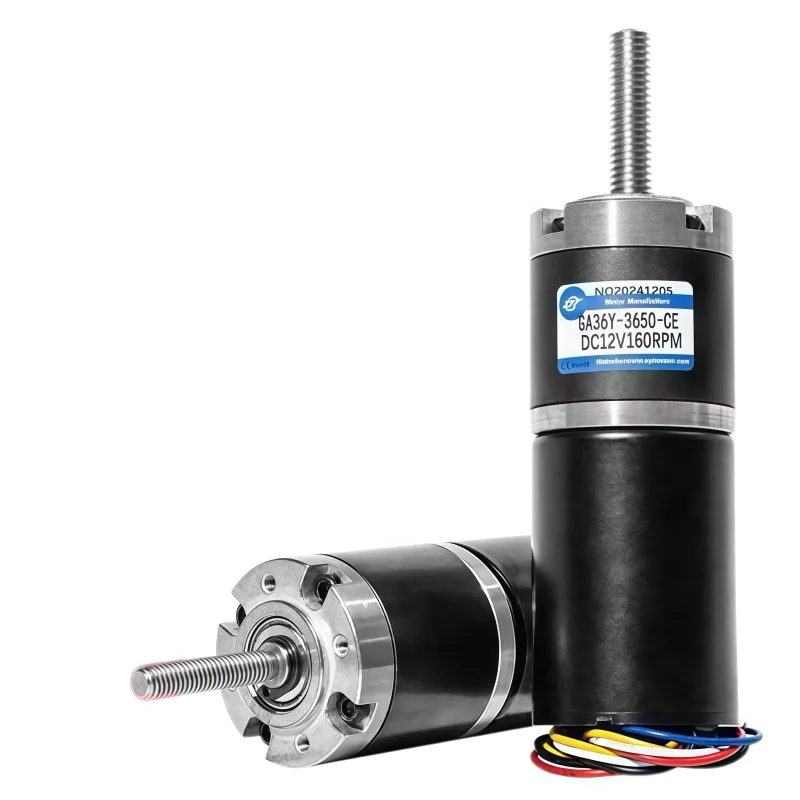 GA36Y-3650 Miniature Planetary Brushless DC Speed Reducer Motor with High Torque Speed Control Motor M6M8 Threaded Rod Shaft