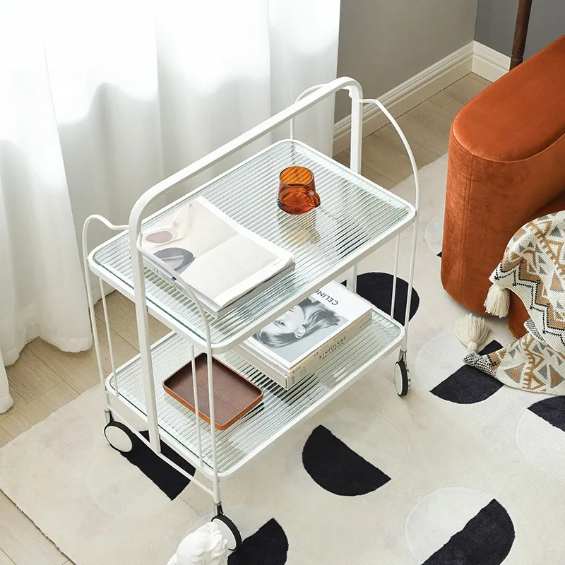 

Modern Minimalist Folding Coffee Tables Transparent Glass Bedroom Small Trolleys Metal Outdoor Mesa De Centro Home Decorations