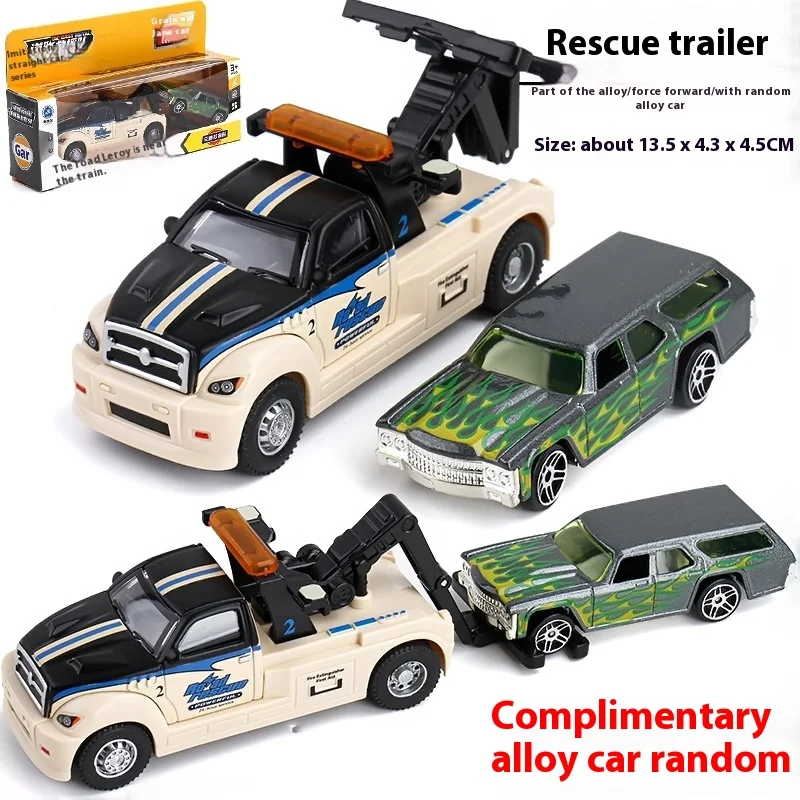 Alloy Rescue Tow Truck Toy with Retractable Action - Exciting Pullback Fun for Kids\' Adventure Playtime