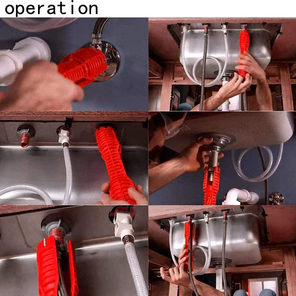 8 In 1 Basin Flume Wrench Faucet Sink Installer Plumbing Tool Repair Hand Tool For Toilet Bowl Bathroom Kitchen Plumbing Removal