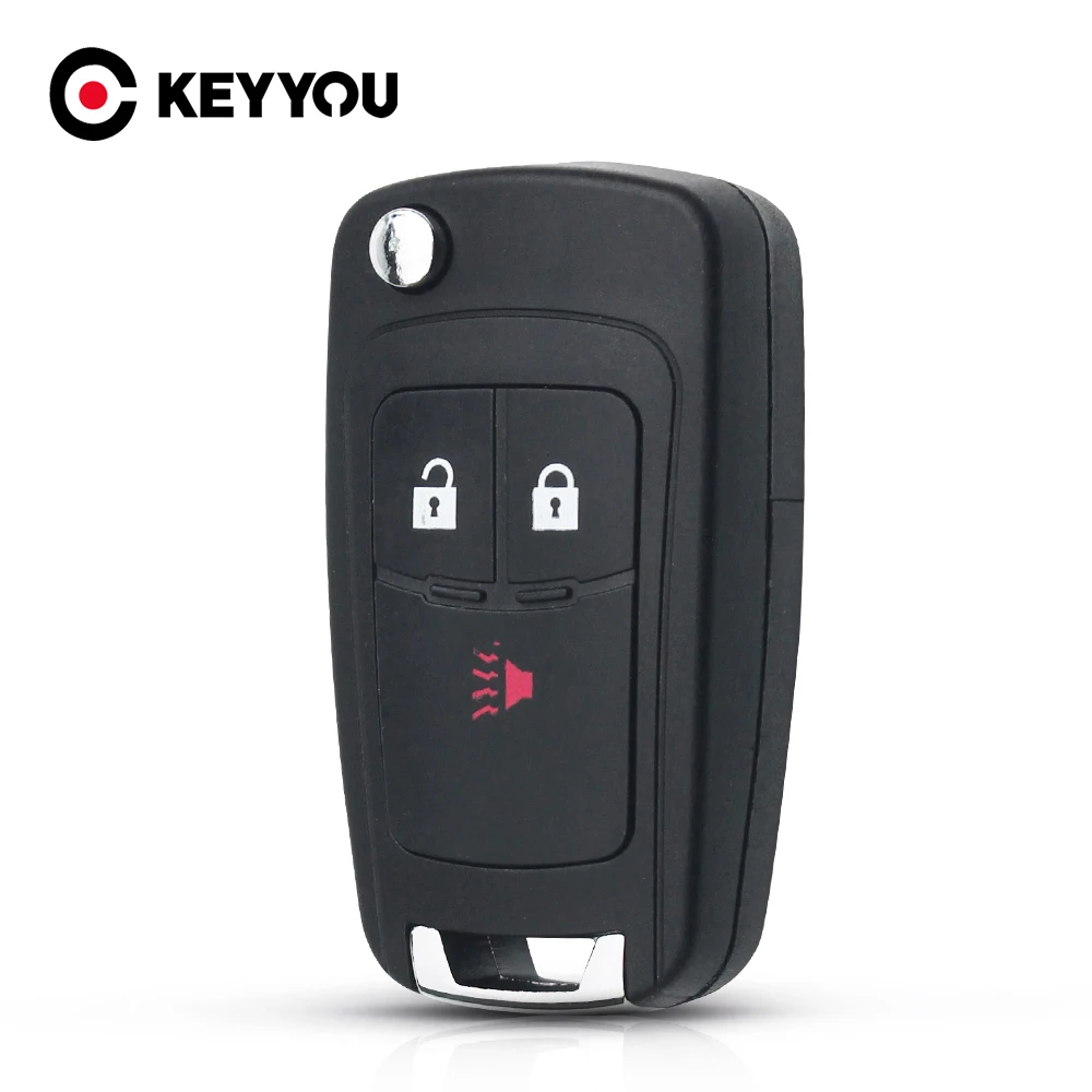 KEYYOU 10pcs 3/2+1 Buttons Replacement Key Shell Case Fob Fit For CHEVROLET Cruze Spark Flip Remote Key Fob Cover