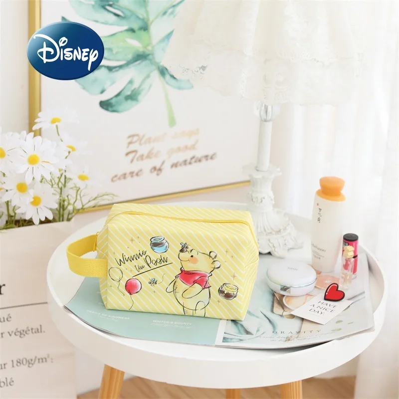 Disney 2022 nova bolsa de cosméticos das mulheres dos desenhos animados bonito moda maquiagem bolsa grande capacidade alta qualidade saco de