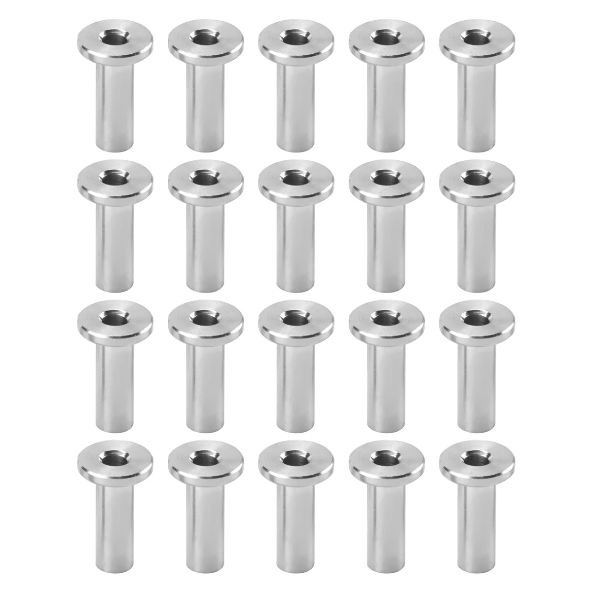 20Pcs Stainless Steel Protector Sleeves Protective Sleeves Grommet Kit for 1/8inch Wire Rope Cable Railing, DIY Balustrade T316