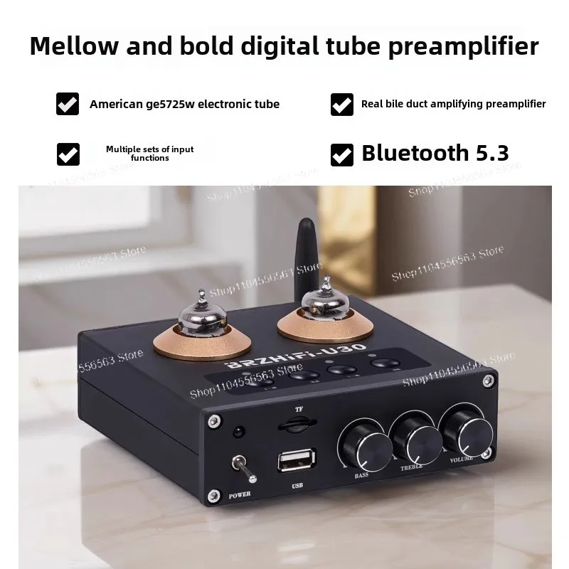 BRZHIFI-U30 bile pre-stage, Bluetooth U disk fever tube pre-stage amplifier, pre-effect device, gall machine