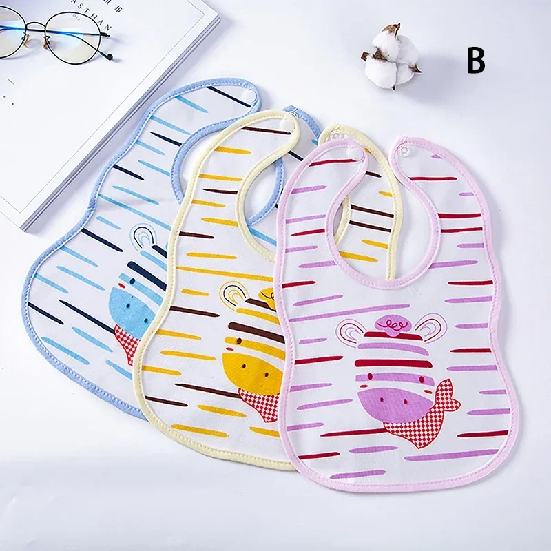 Baby Bibs 3 Layer Thickened Infant Bib Newborn Burp Cloths Baby Cartoon Feeding Bib Bandana Scarf Baby Stuff