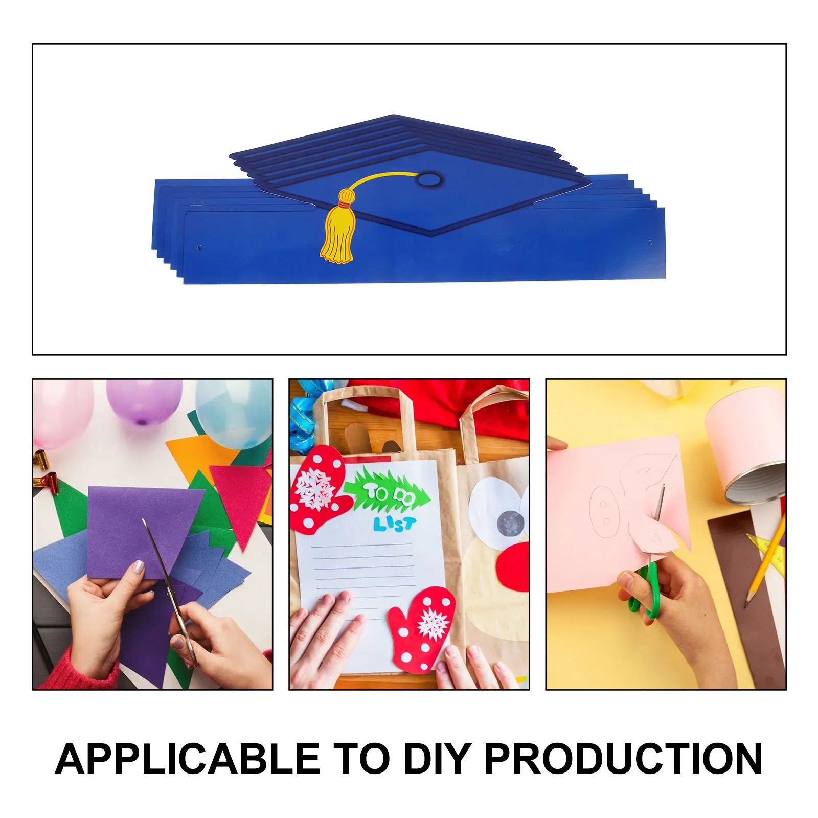 12 Stück Papier-Abschlusskappen, DIY-Handwerk, Abschlussfeier, Dekoration, Fotografie-Requisiten, sicher, stabil, für Kinder und Erwachsene