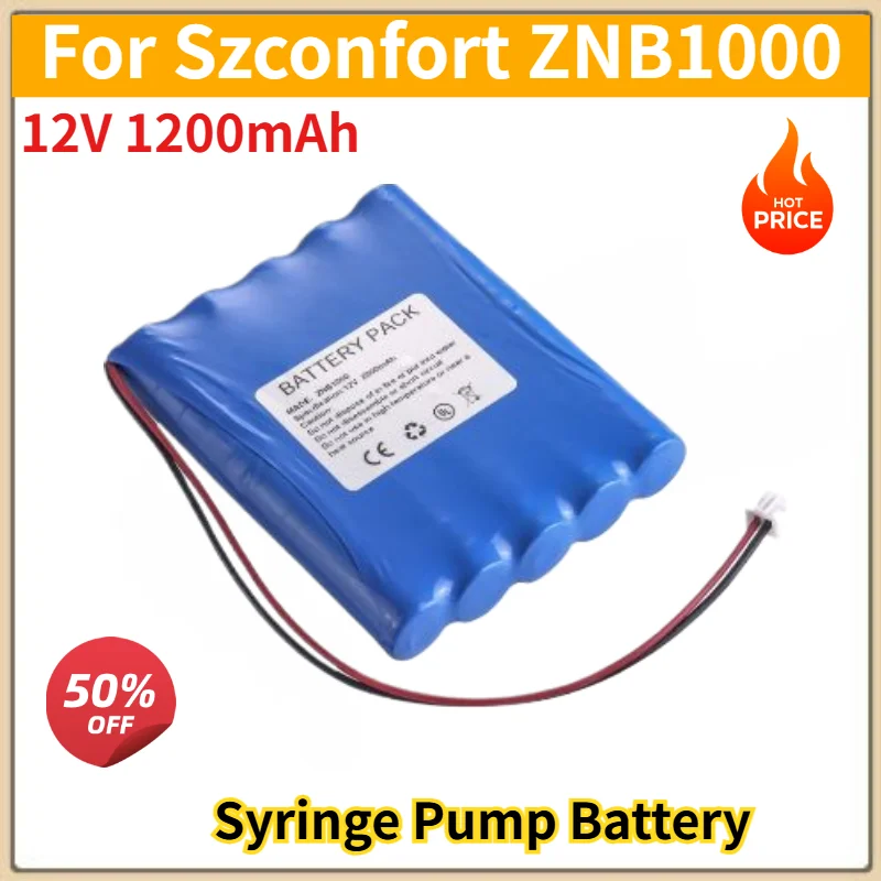12V 1200mAh Battery for Szconfort ZNB1000 Syringe Pump High Quality Replacement Battery