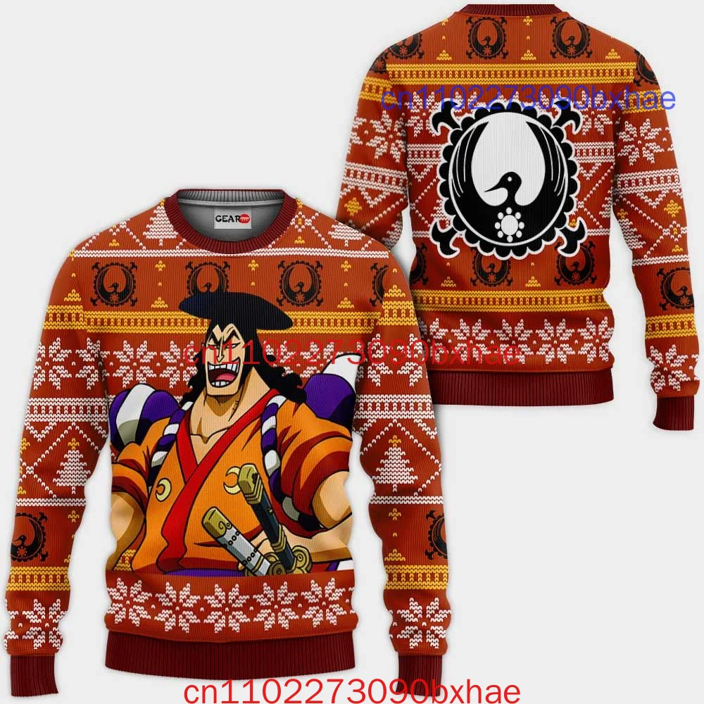 

3D принт Kozuki Oden Ugly Рождественский свитер Аниме Рождественские подарки Цельный новый модный уличный мужской и женский детский свитер