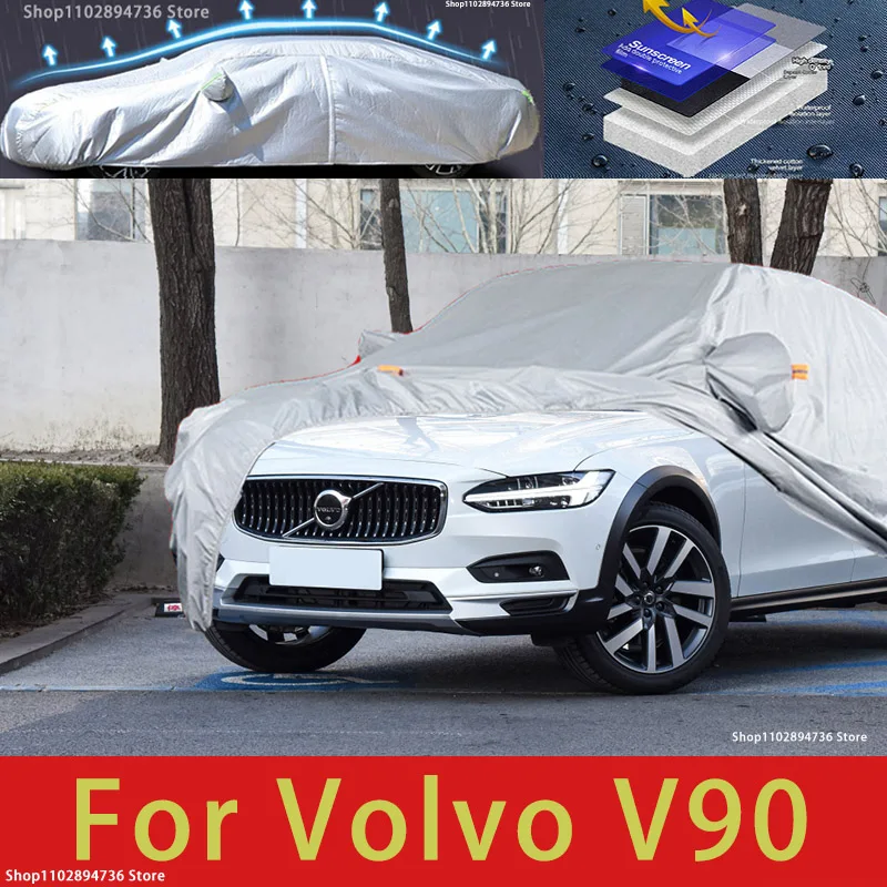 

For Volvo V90 Outdoor Protection Full Car Cover Snow Covers Sunshade Waterproof Dustproof Exterior Car accessories