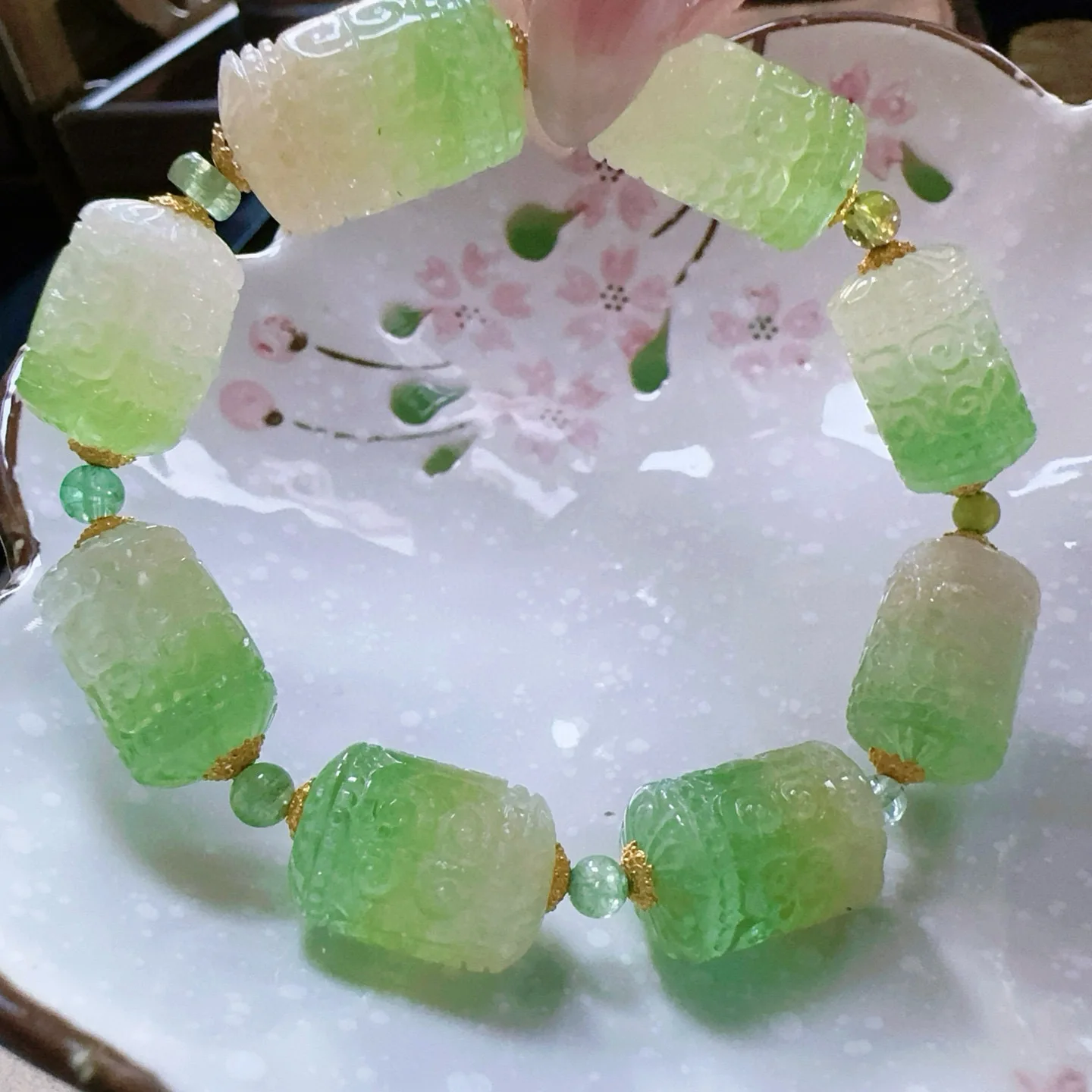 

Natural Green Tourmaline Clear Beads Bracelet 18/12mm Apple Watermelon Green Tourmaline Women Men Jewelry AAAAAAA