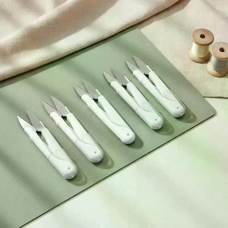 Folding Spring Loaded Scissors Portable: Mini Sharp Cutter Safety Cover Home Student Sewing Craft Cutting