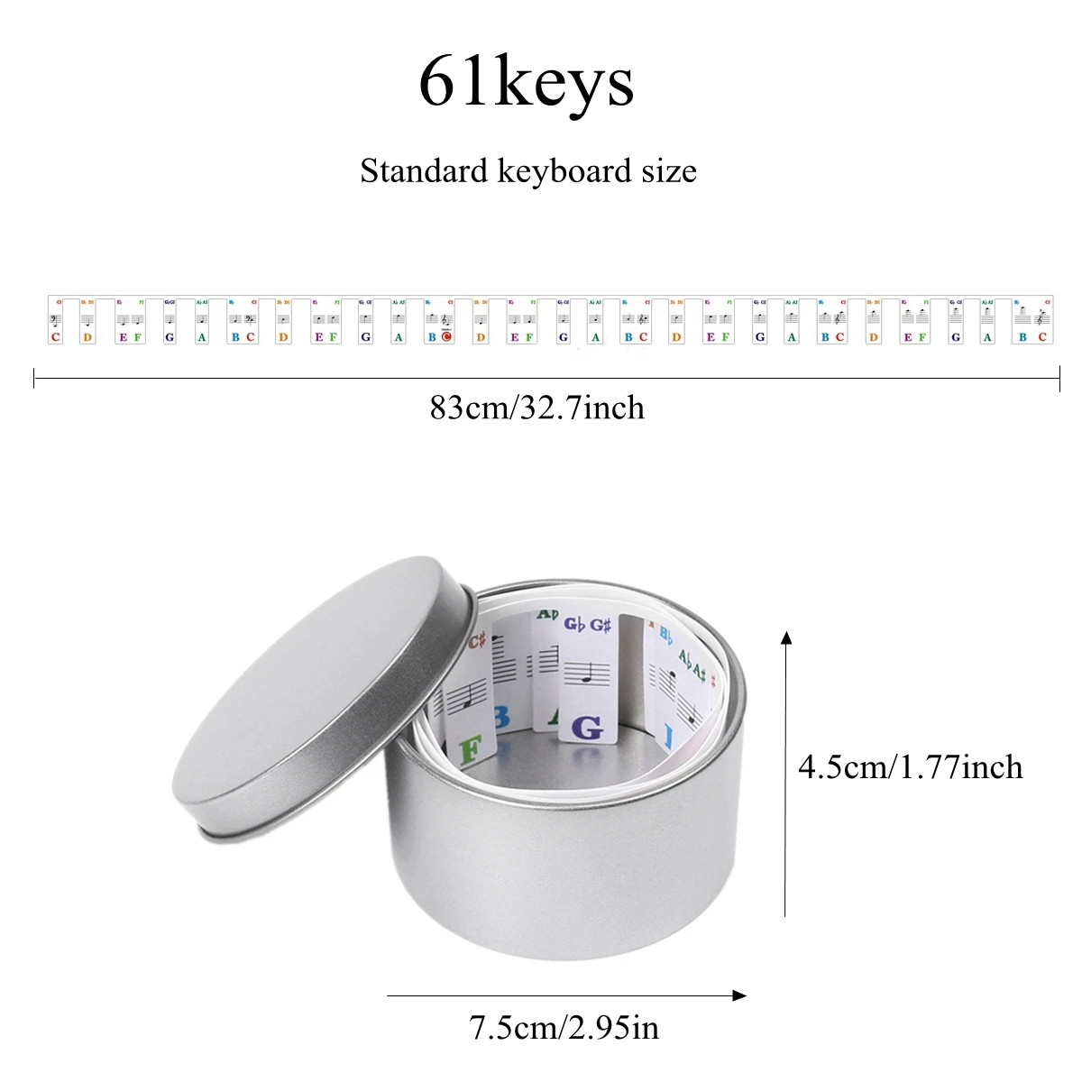 Darmowa wklej bez kleju 61/88 pełny wymiar klawisze klawisz fortepianu pokładzie prowizji Marker uwaga nakładki klawisz fortepianu naklejki dla