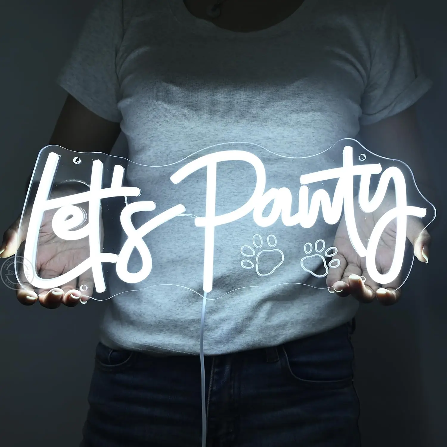 

Неоновая вывеска Lets Paw с USB регулируемой яркостью, светодиодная лампа для домашних животных, тематическая вечеринка, спальня, игровая комната, бар, вечерние украшения дома, personnalisé, подарок