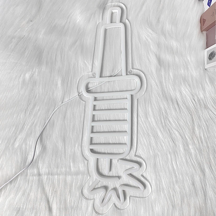 Spark Plug Led Neon Sign, White Icon Usb Powered, Used For Business Decor In Auto Repair Shops, Garages, Man Caves And Shops.