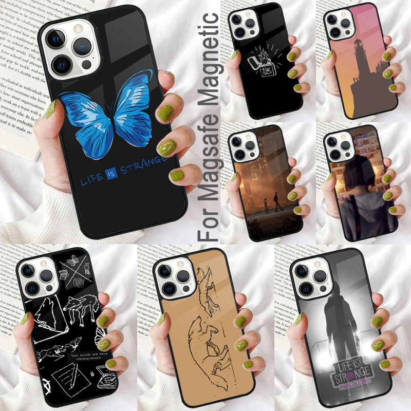 

Мягкий магнитный чехол для телефона Life Is Strange для iPhone 16, Pro max 15 Pro 13 14 Plus 11 12 Mini MagSafe Coque
