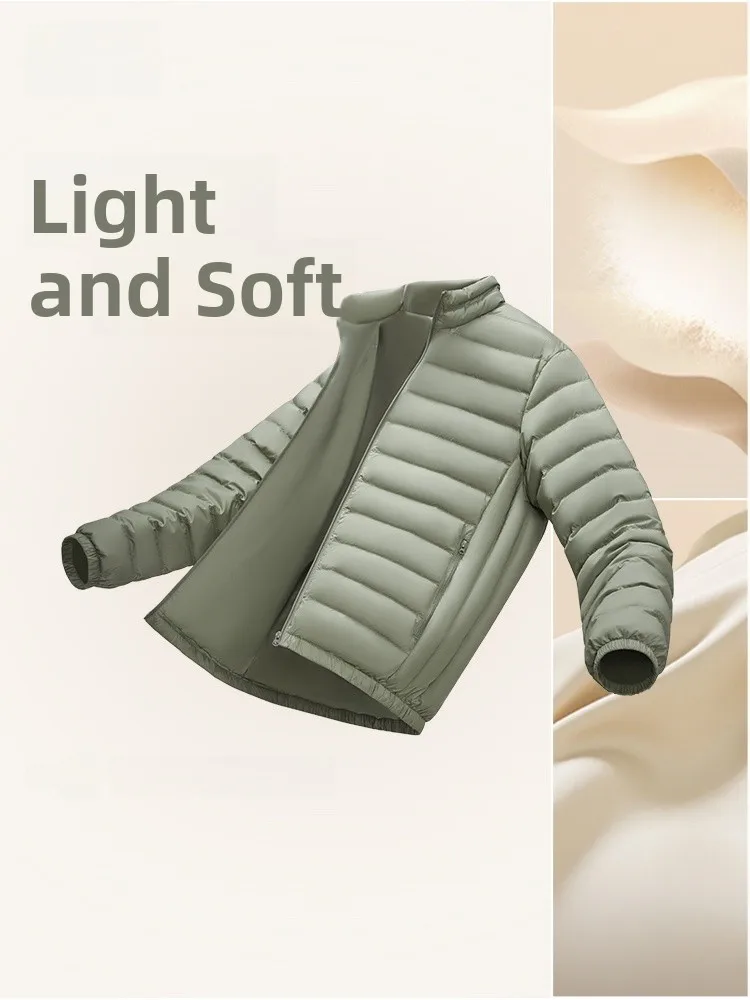 

Snow Flng 2026 Spring New Men's Stand Collar Basic Simple Large Autumn Du down Jaet Nylon Fabric Home Ci Travel Casual