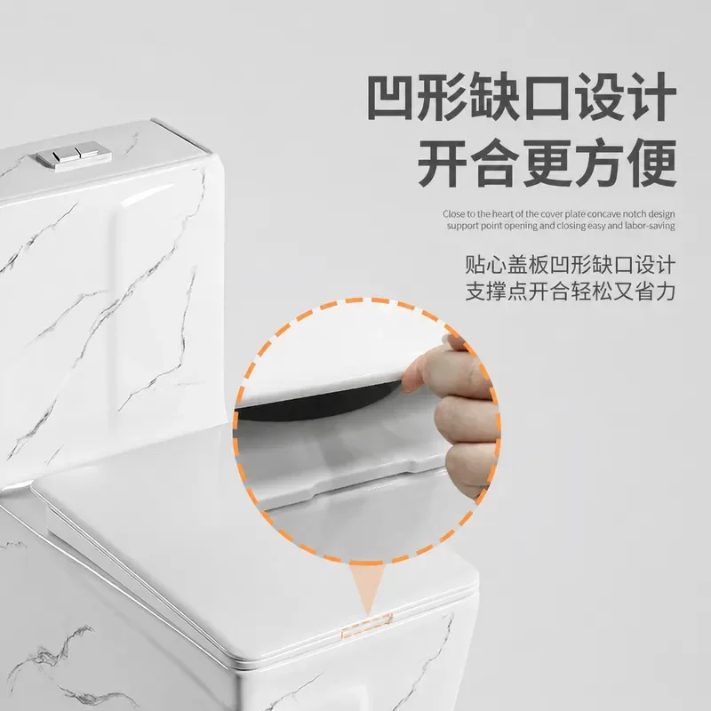 Wholesale Light Luxury Marble Pattern White Household Toilet Siphon Large Mouth Chaozhou Guangdong
