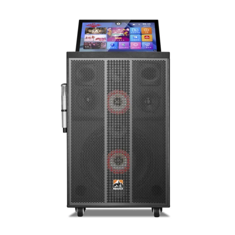 2024 New Smart Speaker with Touch Screen Trolley Speaker 15 Inch  Bluetooth Portable Wireless Party Speakers Karaoke Machine