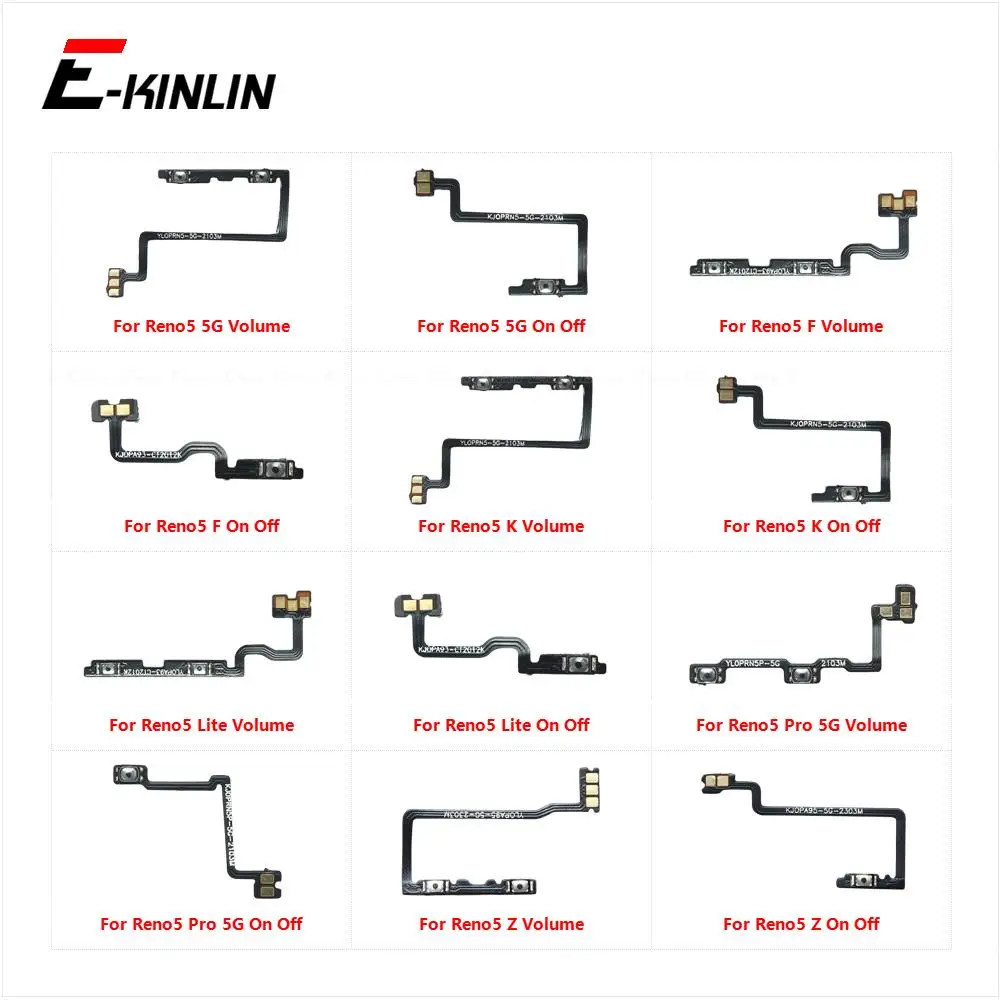 Power ON OFF Mute Switch Control Key Volume Button Flex Cable For OPPO Reno5 Pro Lite F K Z 5G Replacement Parts