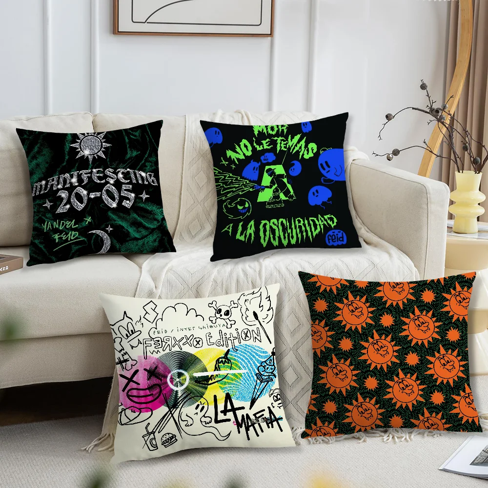 

Singer F-Feid INTER SHIBUYA - LA MAFIA Pillow Case Living Room Sofa Cushion Cover Suitable For Home Bedroom Room Decoration