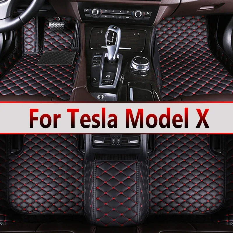 

Car Floor Mats For Tesla Model X 2016~2022 6 seat Second Row No Handrails Anti-dirt pad Interior Parts floor Pad Car Accessories