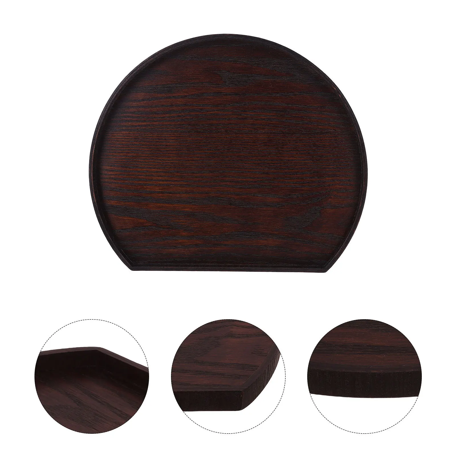 

Rustic Wood Serving Tray Fruit Plate Natural Wooden Platter for Kitchen Dessert Display Coffee Table Decor 28x24cm Vintage