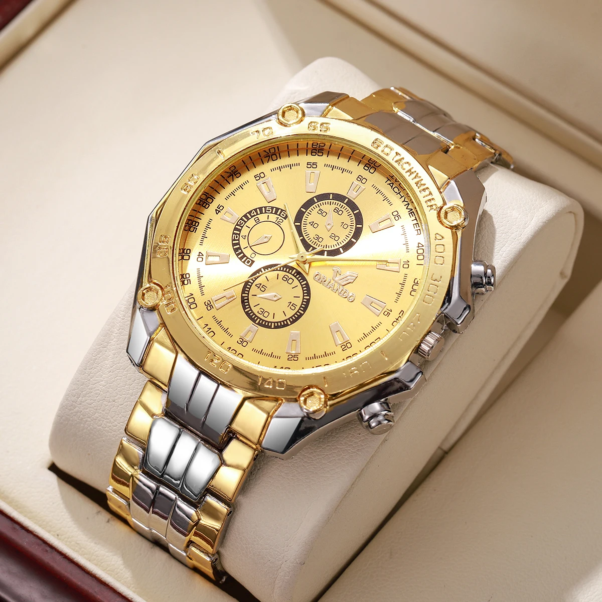 Orologio da polso al quarzo da uomo con quadrante grande di lusso Orologio da uomo d'affari di moda Orologio analogico Reloj Hombre (senza scatola)