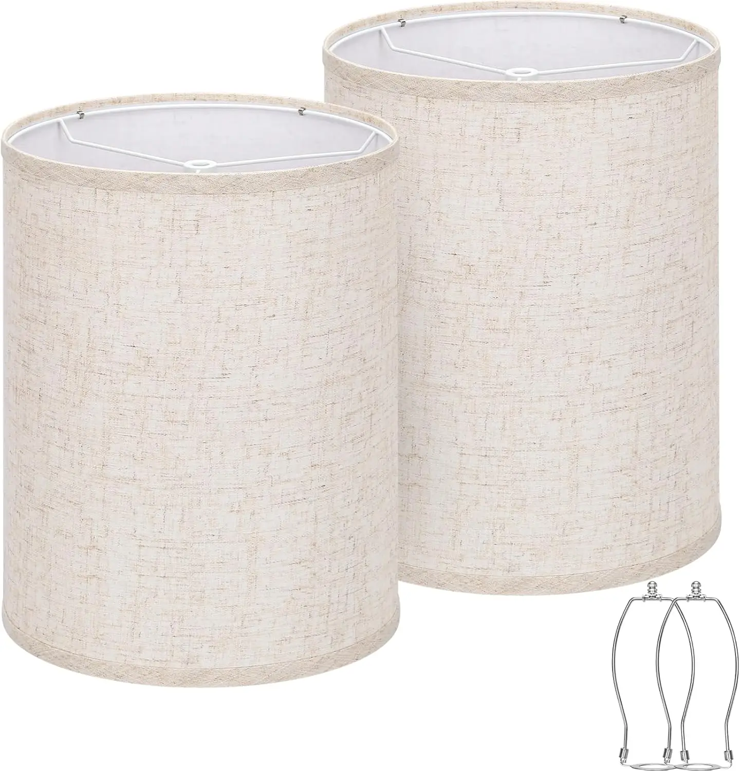 

Tall Drum Lamp Shades Set of 2, 10"Top x10" Bottom x 13"High, Beige Lampshade for Table Lamp Floor Lamp, Replacement Lam