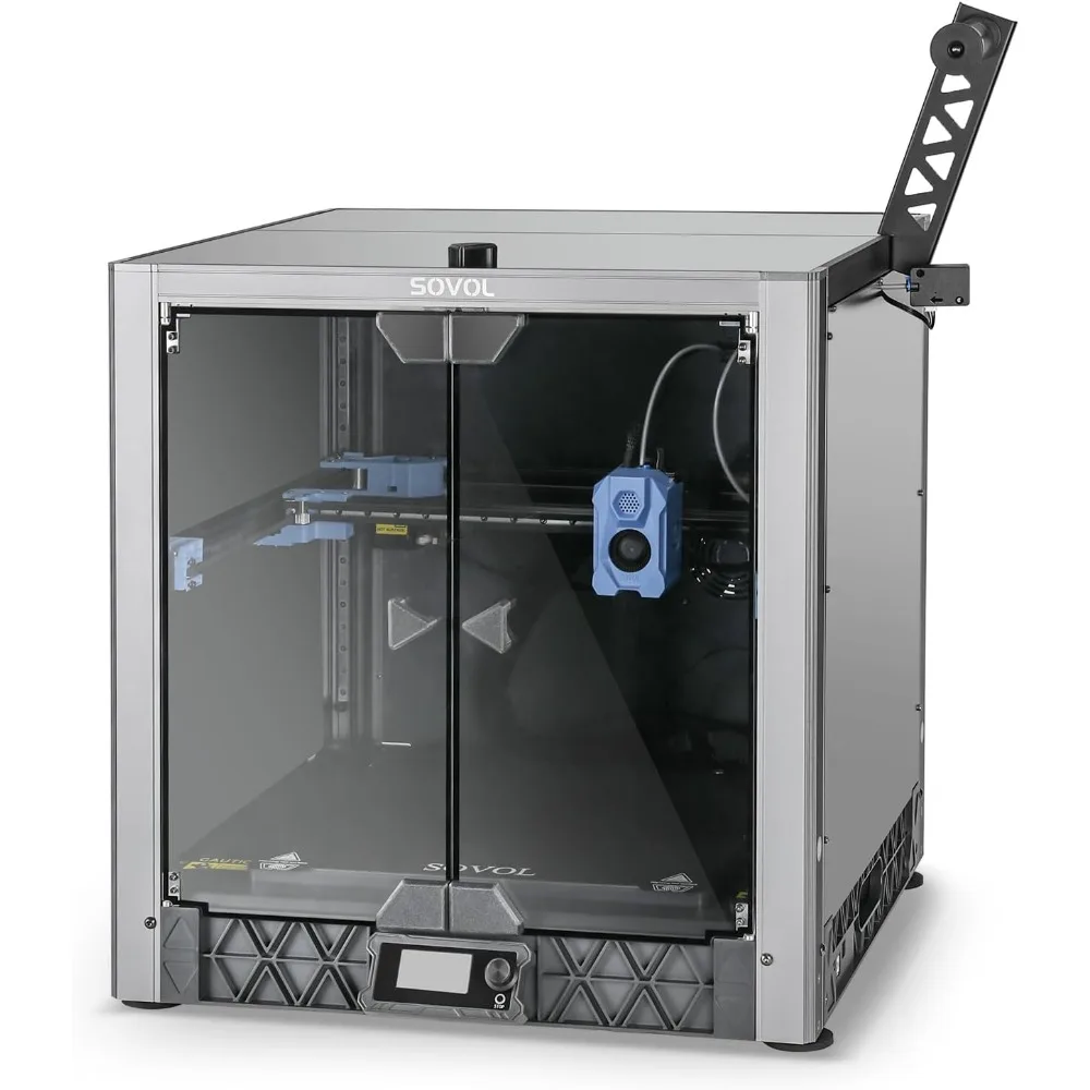 Metal and Tempered Glass Open Enclosure with Drag Chain and Filter Fan