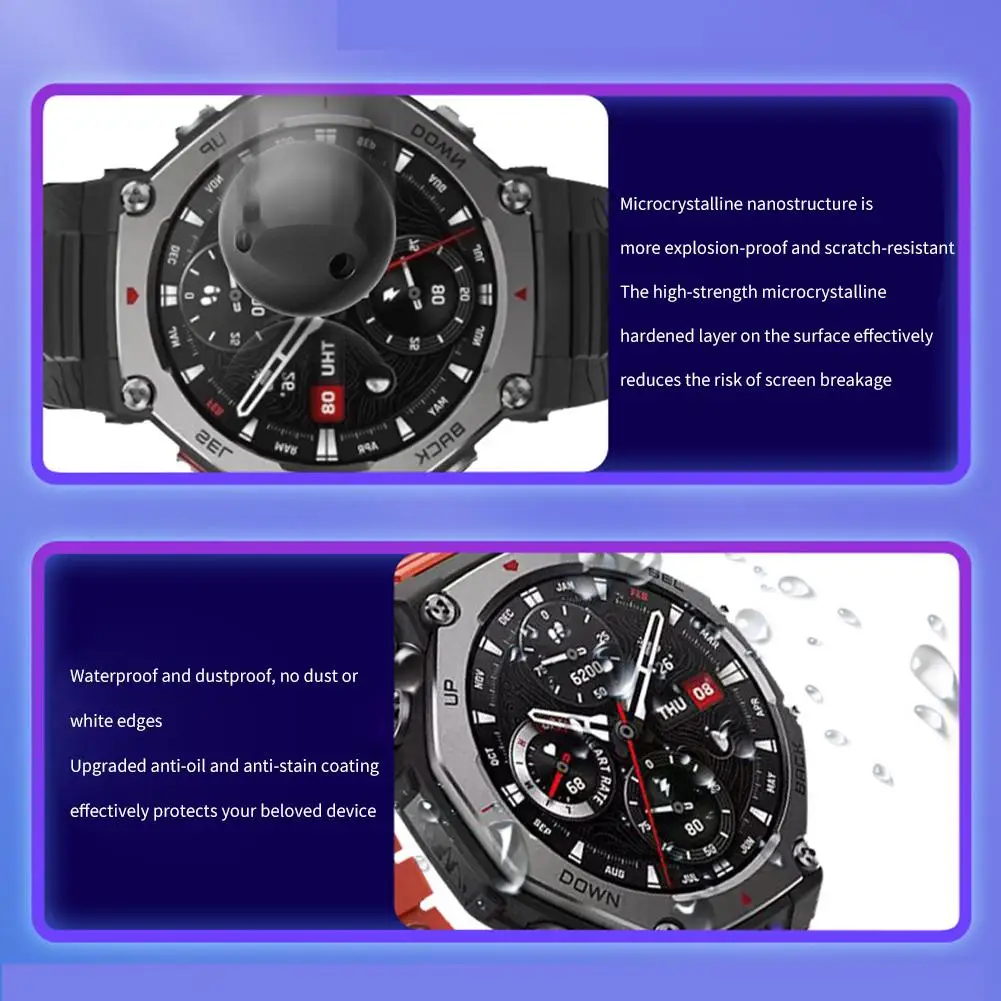 Funda protectora 2 en 1 + Protector de pantalla de cristal para reloj inteligente Amazfit T Rex 3 TRex3, cubierta protectora de parachoques y vidrio templado