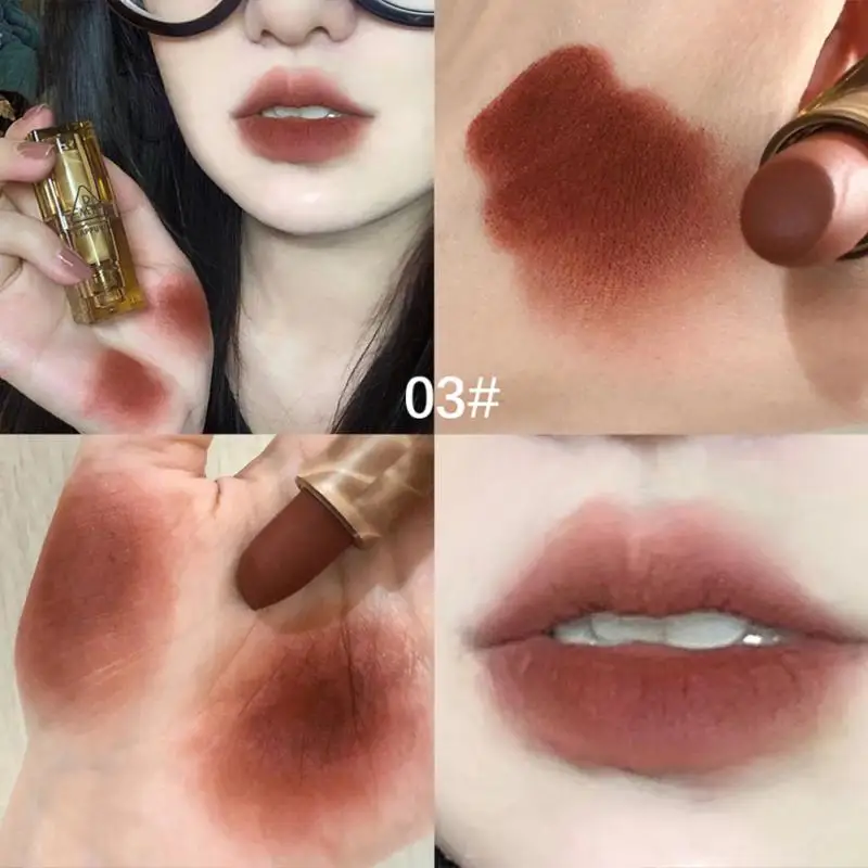 Rouge à lèvres séduisant, audacieux, sexy, scontexté, crémeux, longue durée, maquillage pour femmes, cosmétiques, rouge-marron, allure inoubliable