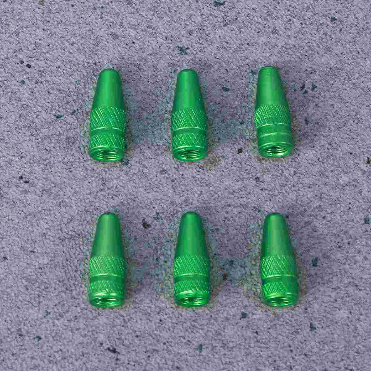 

6 Pcs Aluminum Alloy French Caps for Road Bike Mountain Bike Air Caps Dust Covers (Green) bicycle