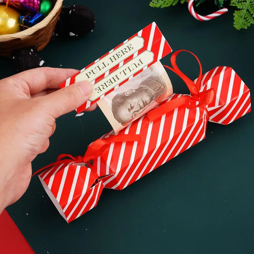 Christmas Surprise Money Pull Pouch Christmas Money Holders For Cash,Money Box Pull Out Christmas Candy Box Bag