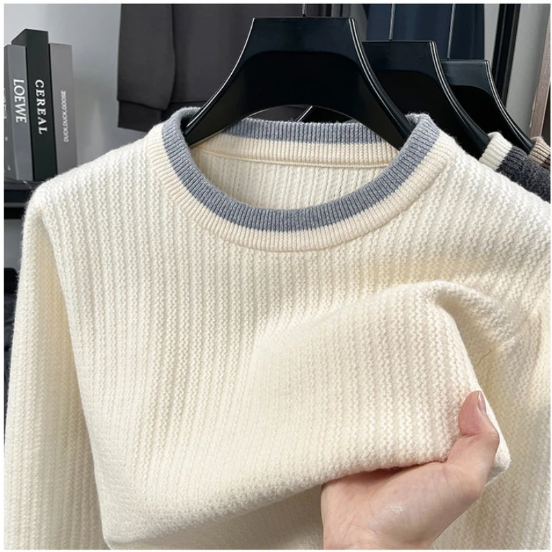 

Men's Thickened Knitted Sweater - Soft Wool-like Touch for Casual Wear High-end Quality Fashionable Pullover Sweatshirt