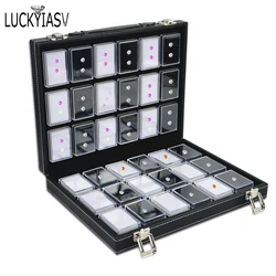 Sturdy Gemstone Jewelry Organizer Beads Storage Box Case Aluminium Alloy Case for Pils Jewelry Beads Earring Case Organizer