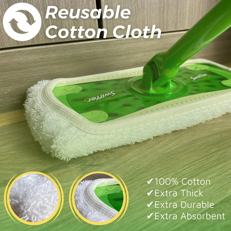 4PCS Cotton Mop Pad Reusable For Swiffer Sweeper Mop Wet Dry Mop Cloth Washable Sweeper Refills Dust Mop Covers