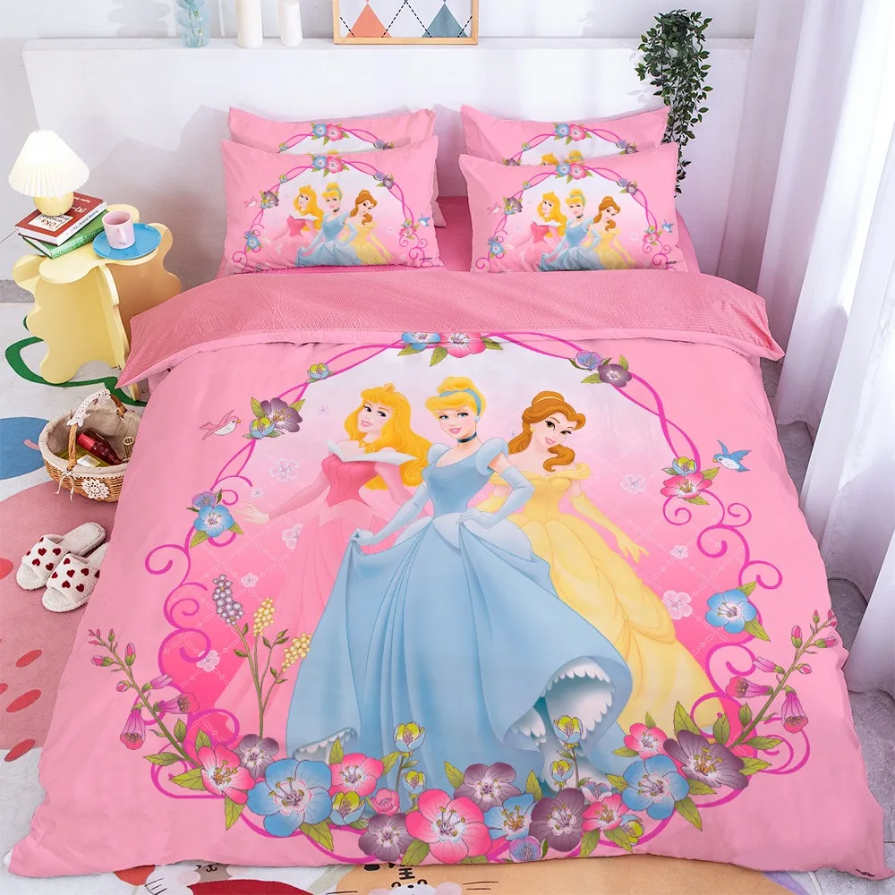 

Disney Princess Bedding Set Cartoon Duvet Cover Sets for Baby Children Girls Bed Birthday Gifts 3D Printed Duvet Cover Pillow