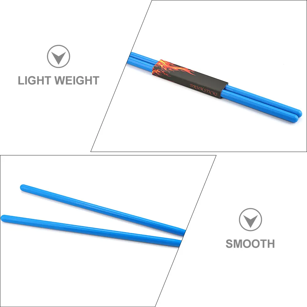

Nylon Drum Sticks W138 Black Smooth Non Slip H Lightweight for Beginners Professional Drummers Jazz Percussion Practice B