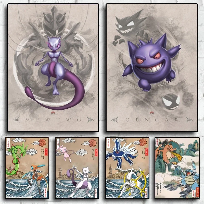 5D Diamond Painting Kits Full Drill Pokemon Mewtwo Gengar Anime Cartoon Rhinestone Embroidery Cross Stitch Wall Art Home Decor