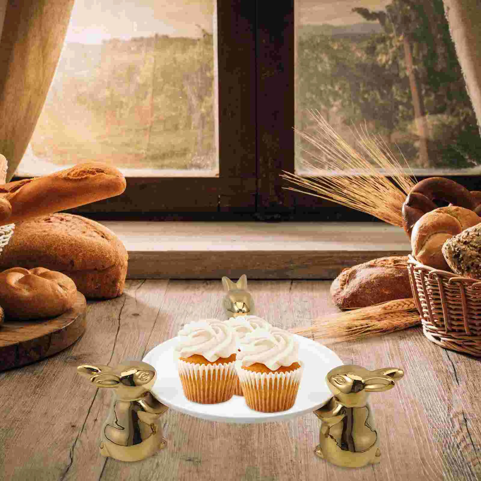 Cake Stand Tray Ceramic Dish Candy Rabbit Dessert Display Bowl Plates - Image 6