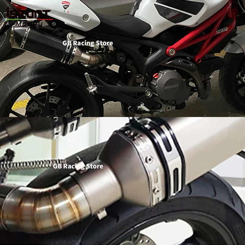 For Ducati Monster 659 696 695 795 796 1100 2008-2014 Motorcycle Exhaust Pipe Escape Modified Mid Connect Link Pipe Tube Muffler