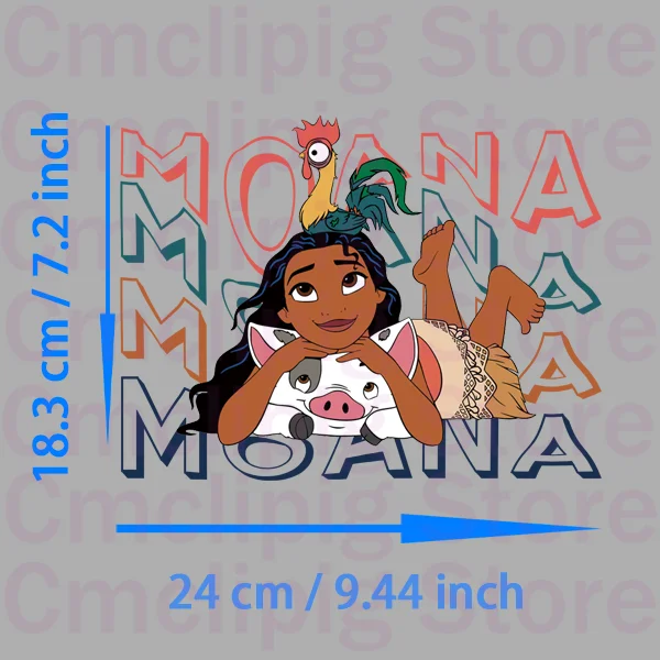 Disney Princess Moana patches thermocollant vinyl stickers Ironing applications