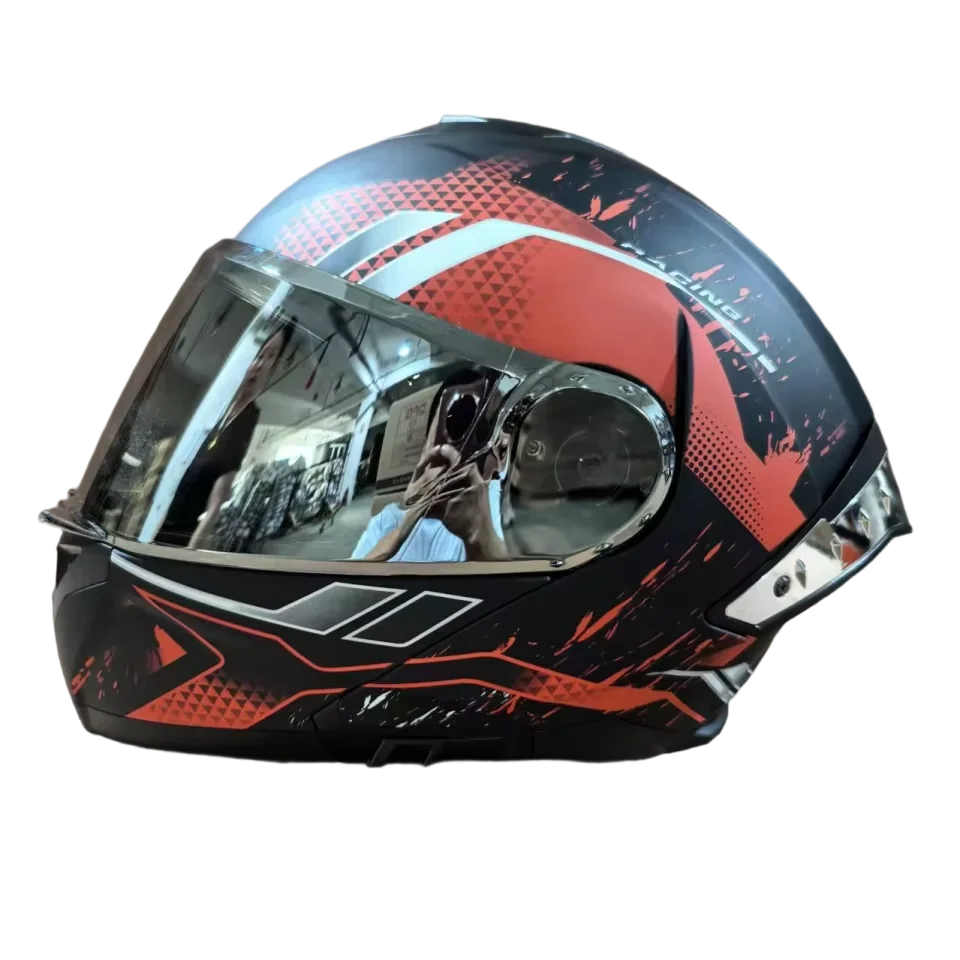 

STLF ZoomLon Wholesale New Model DOT Approved Big Spoiler Flip up Motorcycle Helmets with Anti-Drop Buckle Side Metal Nail Casco