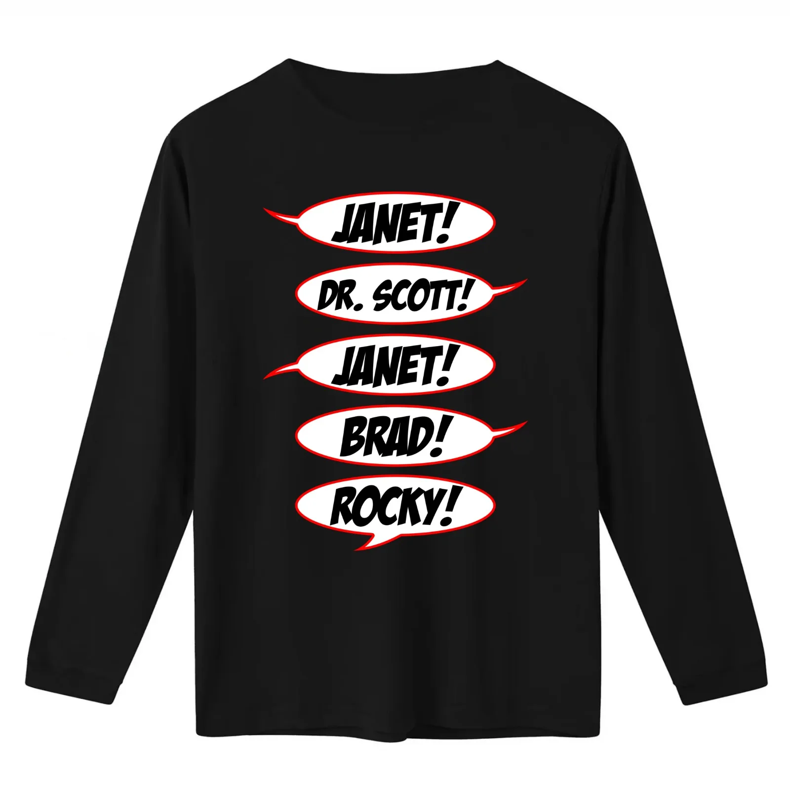 Janet! Dr. Scott! Janet! Brad! Rocky! T-Shirt Summer Casual Cotton Tee Oversized Streetwear Tops Vintage Graphic Print