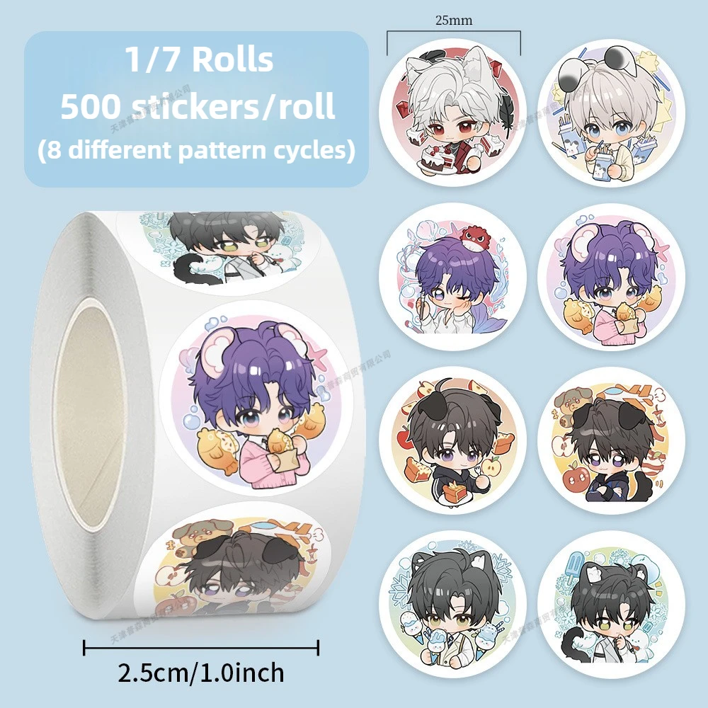 500Pcs Roll Kawaii Cartoon Stickers Sets Love and Deep Space Characters for Scrapbooking Diary Notebook Laptop Gifts Decoration