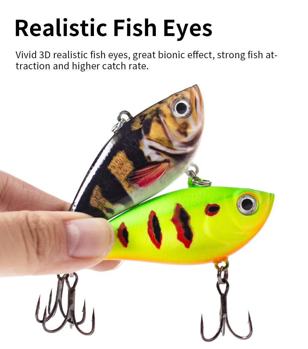 Hanlin NEU 60mm/10,5g VIB Angelköder Langsam Sinkender Lipless Hardbait Crankbait Wobbler für Karpfenangeln Pesca Bass Tackle – Detail 5