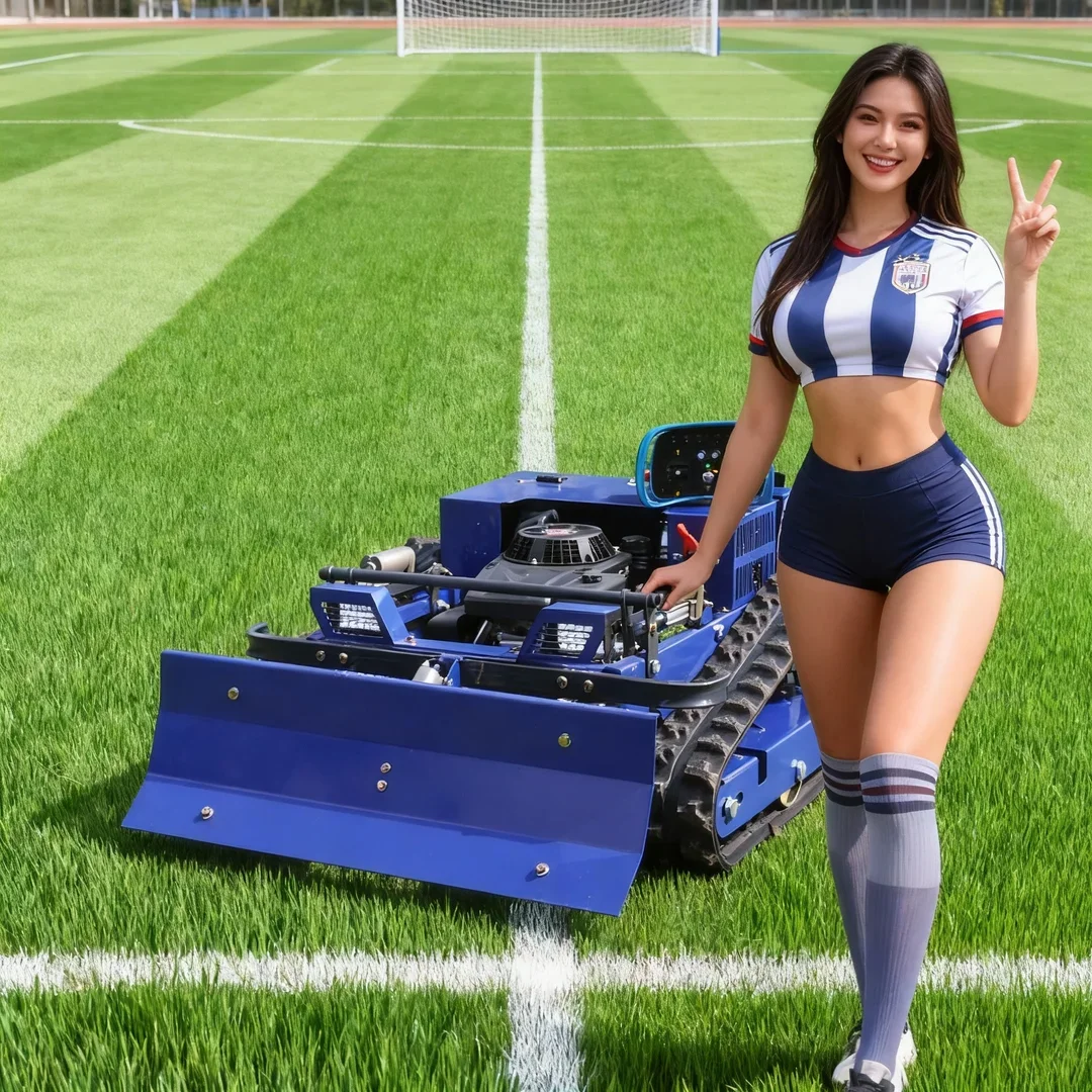 Customized CE/EPA Certified Self-Propelled Remote Control Lawn Mower Fuel-efficient With Snow Plow Home Commercial