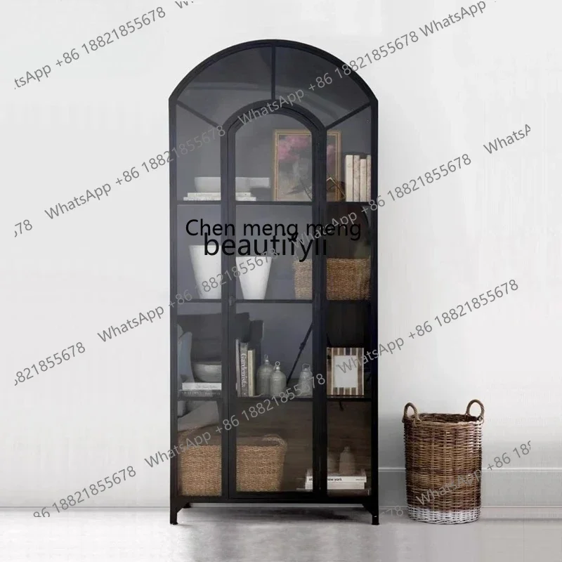 

E153 French Style Solid Wood Display Cabinet High-End Wine Cabinet Wall-Mounted Designer Boutique Display Cabinet Vintage